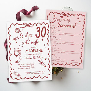 Invitation Soirée Filles au Vignoble Dégustation de Vins 30e