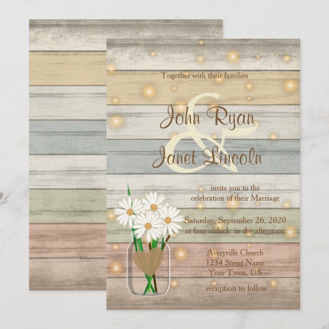 Invitation Soirée Firefly Design Mariage (Devant / Derrière)