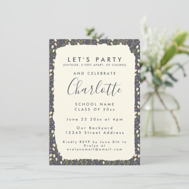 Invitation Soirée Florale simple sur mesure (Debout devant)
