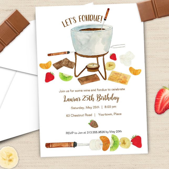Invitation Soirée fondue au chocolat (Créateur téléchargé)