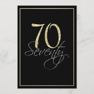 Invitation Soirée Formal Argent Noir et Or 70ème anniversaire