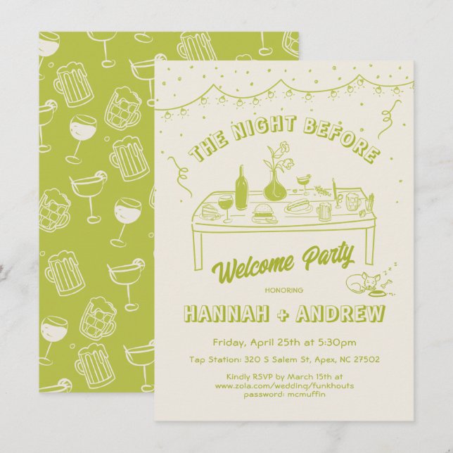Invitation Soirée foudroyante à la main avant la fête d'accue (Devant / Derrière)