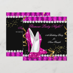 Invitation Soirée Glamor Party Parties scintillant de talons 