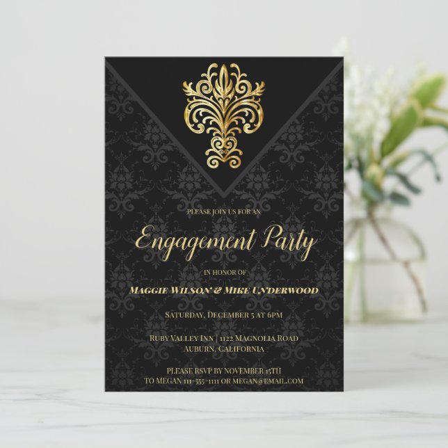 Invitation Soirée Glamour Partie d'engagement (Debout devant)