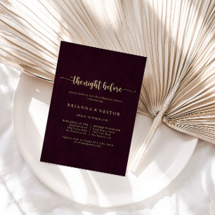 Invitation Soirée Gold Burgundy Avant Le Dîner De Répétition