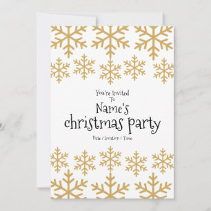 Invitation Soirée Gold de Noël