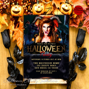 Invitation Soirée Halloween Adulte Fantôme Diabolique