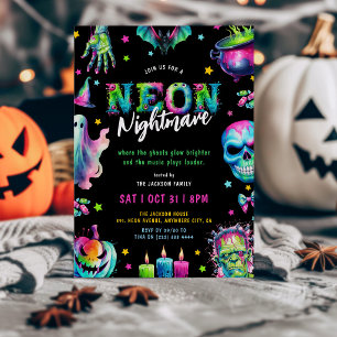 Invitation Soirée Halloween Cauchemar Néon