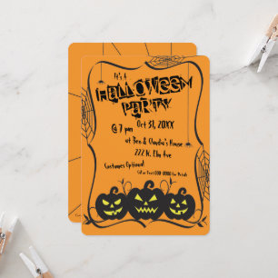 Invitation Soirée Halloween Citrouilles & Araignées