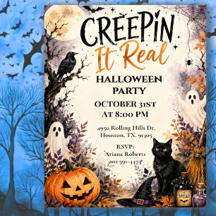 Invitation Soirée Halloween "Creepin' It Real"