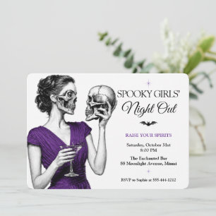Invitation Soirée Halloween de filles effrayantes Cocktail
