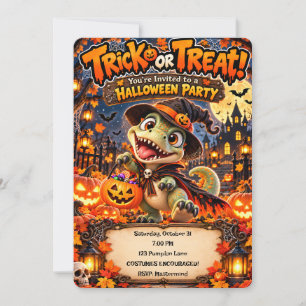 Invitation 🎃🦖 Soirée Halloween Dino ou un Traitement 👻✨