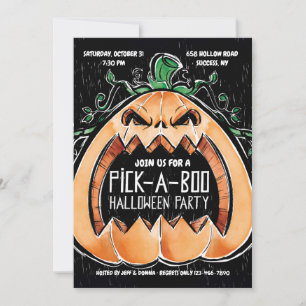 Invitation Soirée Halloween Pick-A-Boo