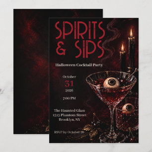 Invitation Soirée Halloween pour adultes : cocktails et espri