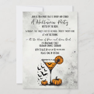 Invitation Soirée Halloween Pumpkin Martini