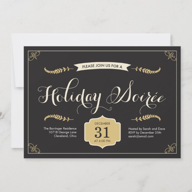 Invitation Soiree Holiday Party (Devant)