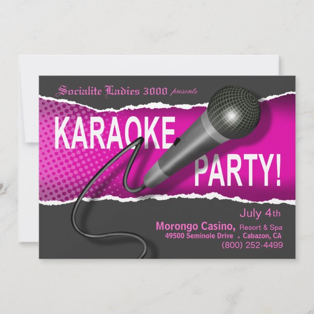 Invitation Soirée karaoké (Devant)