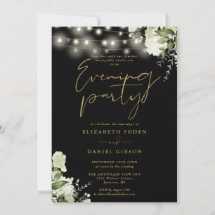 Invitation Soirée Mariage Black And Gold