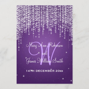Invitation Soirée Mariage Élégante Éblouissant Violet