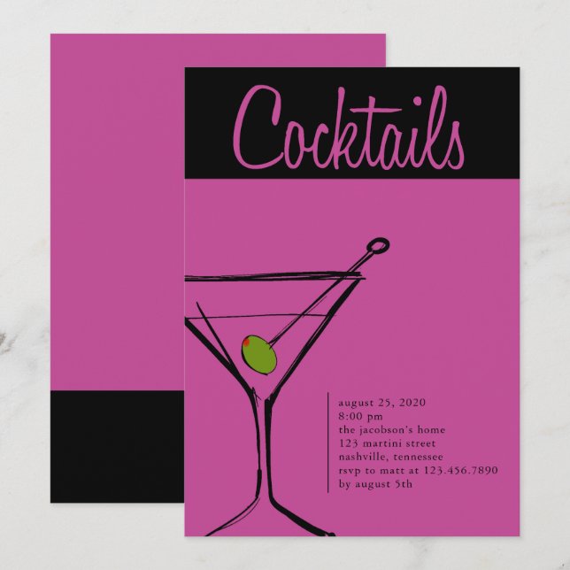 Invitation Soirée Martini (Devant / Derrière)