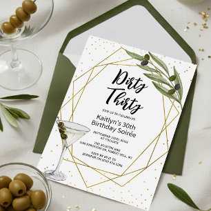 Invitation Soirée Martini Dirty Thirty Fête d'anniversaire de