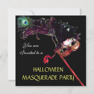 Invitation SOIRÉE MASQUÉE D'HALLOWEEN, Noir Violet
