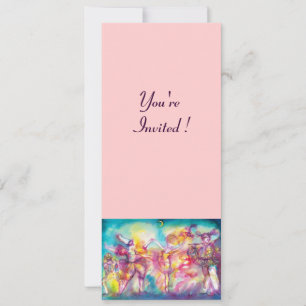 Invitation SOIRÉE MASQUÉE,Masques de Mardi Gras,Danse,Musique