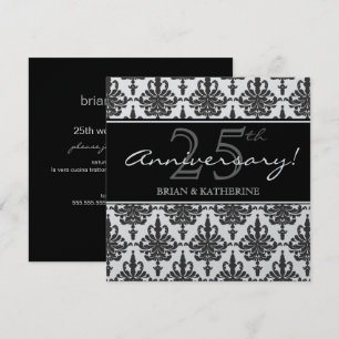 Invitation Soirée Metallic 25ème Mariage Anniversaire
