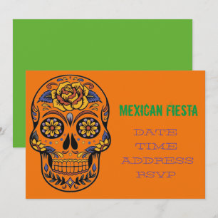 Invitation soirée mexicaine crâne Fiesta