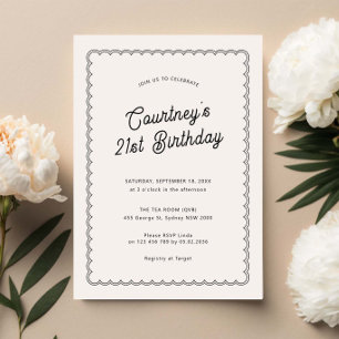 Invitation Soirée minimaliste de 21e anniversaire