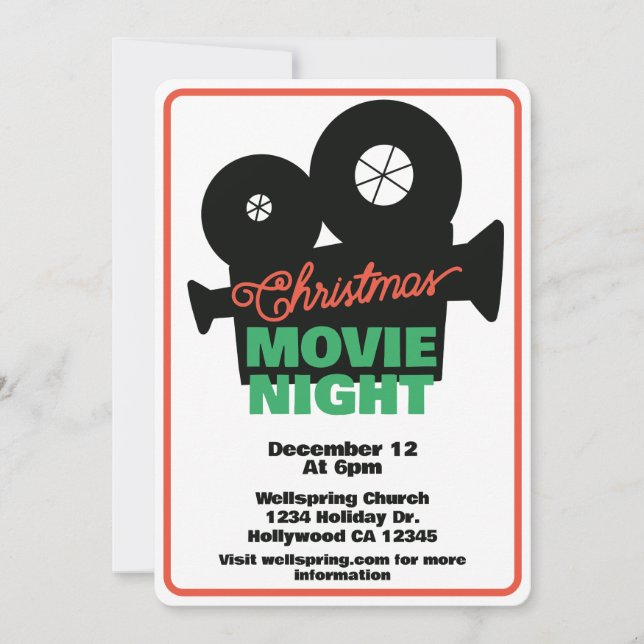 Invitation Soirée Movie Noël (Devant)