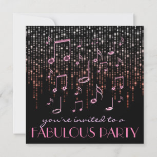 Invitation soirée musicale rose