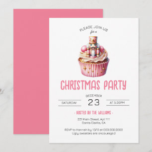 Invitation Soirée Noël Cupcake Cupcake Rose