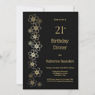 Invitation Soirée Noir et Or 21e anniversaire