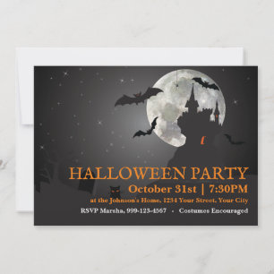 Invitation Soirée noire fête d'Halloween