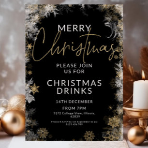 Invitation Soirée Noire & Or Noël