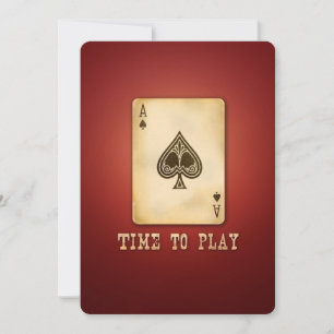 Invitation Soirée ou tournoi d'anniversaire Vintage Ace Poker