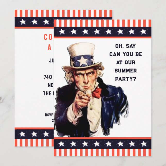Invitation Soirée patriotique (Devant / Derrière)