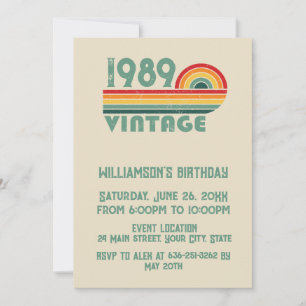 Invitation Soirée personnalisée vintage de 35 ans