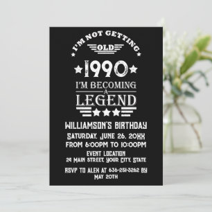 Invitation Soirée personnalisée vintage de 35 ans
