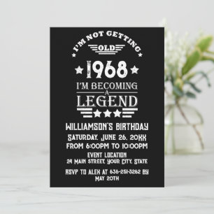 Invitation Soirée personnalisée vintage de 55 ans