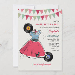 Invitation Soirée Poodle Skirt Hop