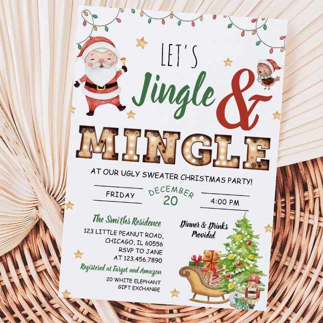 Invitation Soirée pull moche Jingle et Mingle (Créateur téléchargé)