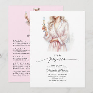 Invitation Soirée Pyjama 'PJs & Prosecco' Week-end d'Enterrem