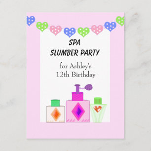 Invitation Soirée pyjama Spa pour filles