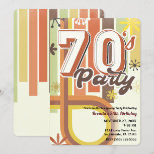 Invitation Soirée Rétro Vintage Groovy Années 70 1970