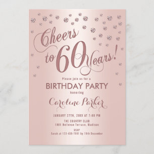 Invitation Soirée rose Gold 60e anniversaire