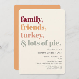Invitation Soirée Rustique Simple Thanksgiving Diner Fête