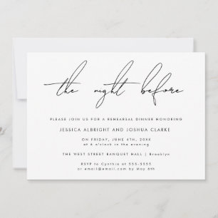 Invitation Soirée Simple Avant Le Dîner De Répétition Invitat