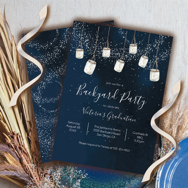 Invitation Soirée Sky Candle Mason Jars Jardin Party (Créateur téléchargé)